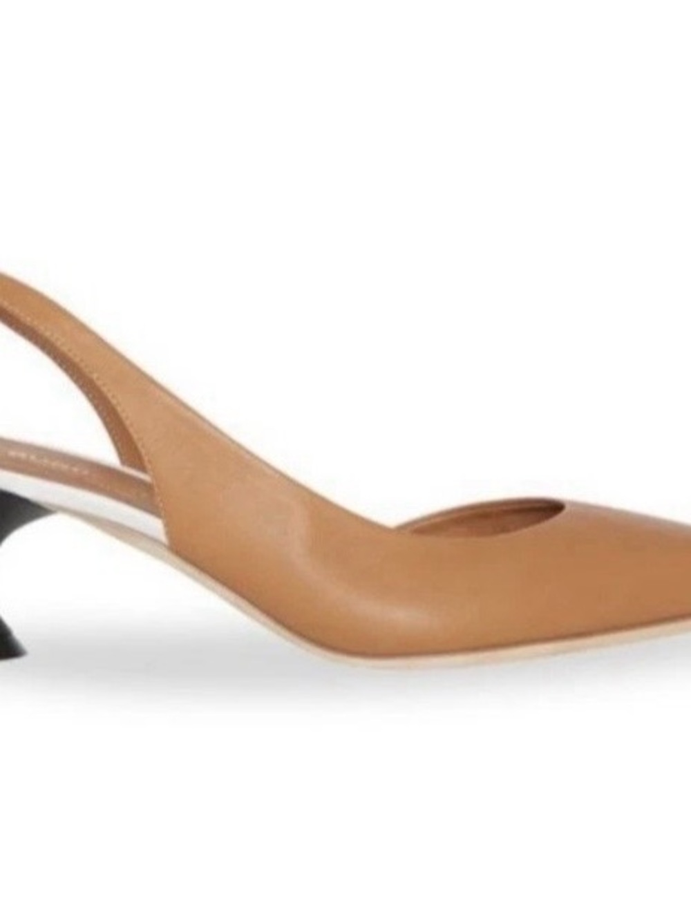 Burberry Leticia Women's Slingback Pointed-Toe kitten heel Pumps in Tan size 40